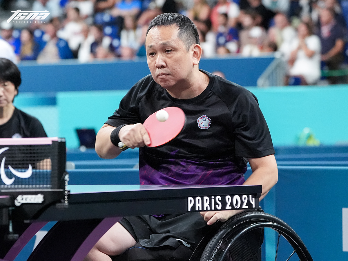 2024巴黎帕運我國桌球好手程銘志參加男子單打TT5級比賽照。