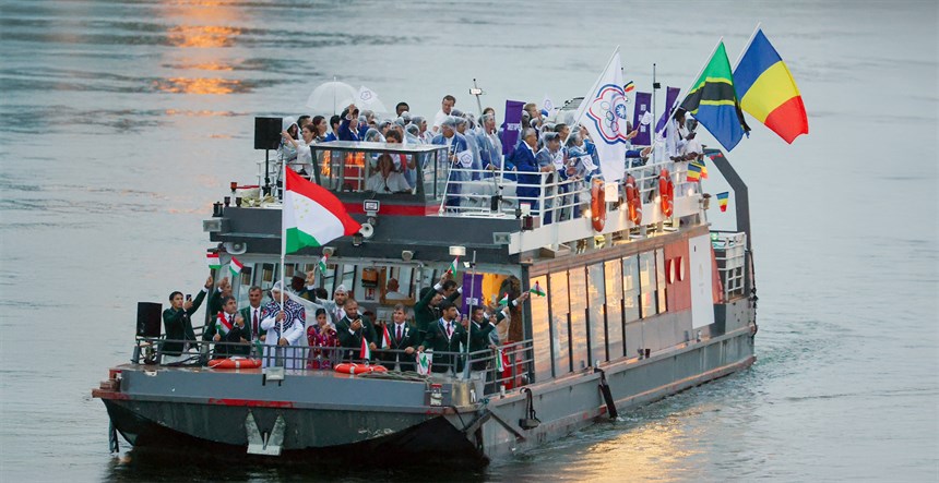 2024巴黎奧運我國代表隊開幕進場。