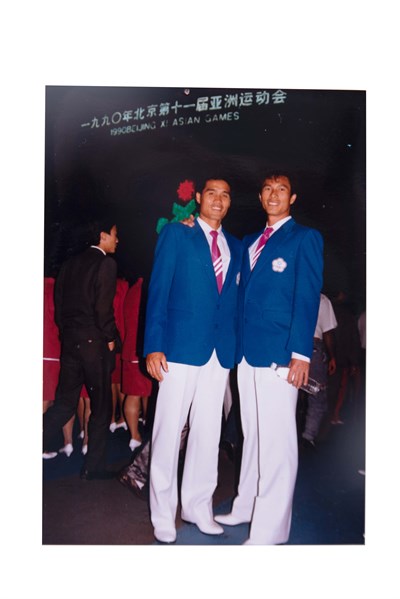 古金水「1990第11屆北京亞洲運動會」與李福恩合照