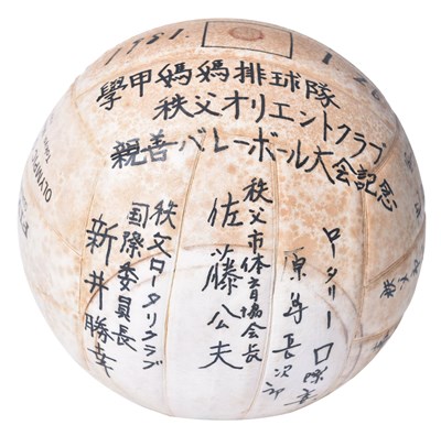 楊秋河1974年橫濱市立港南中學贈紀念簽名排球
