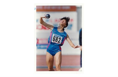 馬君萍「1990第11屆北京亞洲運動會」鉛球競賽照
