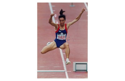 馬君萍「1994第12屆廣島亞洲運動會」跳遠競賽照